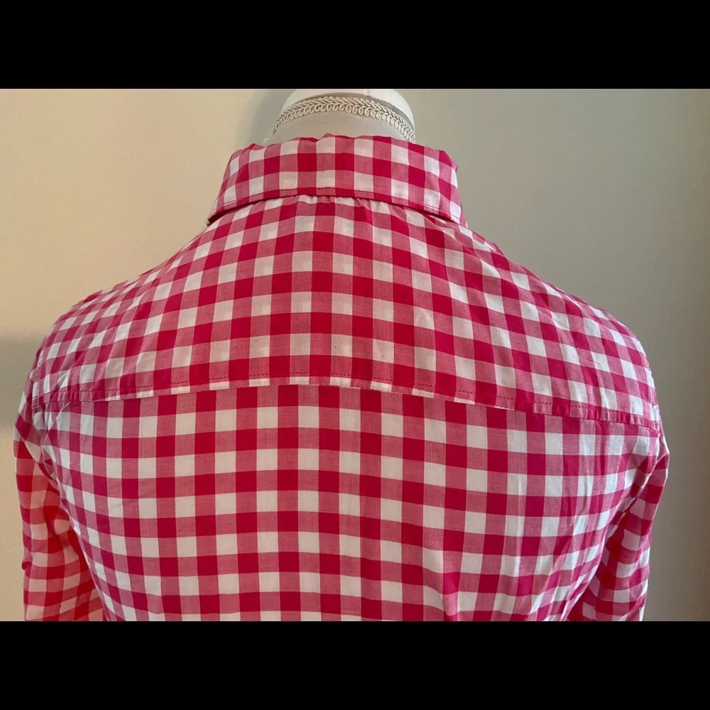 💕BNWT Cute Pink/White Gingham Print Shirt - Picture 7 of 8